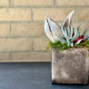 Succulents in Distressed Bronze Cube - Image 3