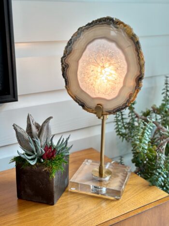 Agate lamp on acrylic base